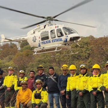 Controlan incendio forestal en Cohetzala tras operativo aéreo y terrestre