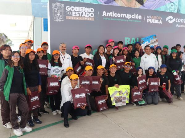 Impulsan cultura anticorrupción entre estudiantes del Conalep con rally educativo en Puebla